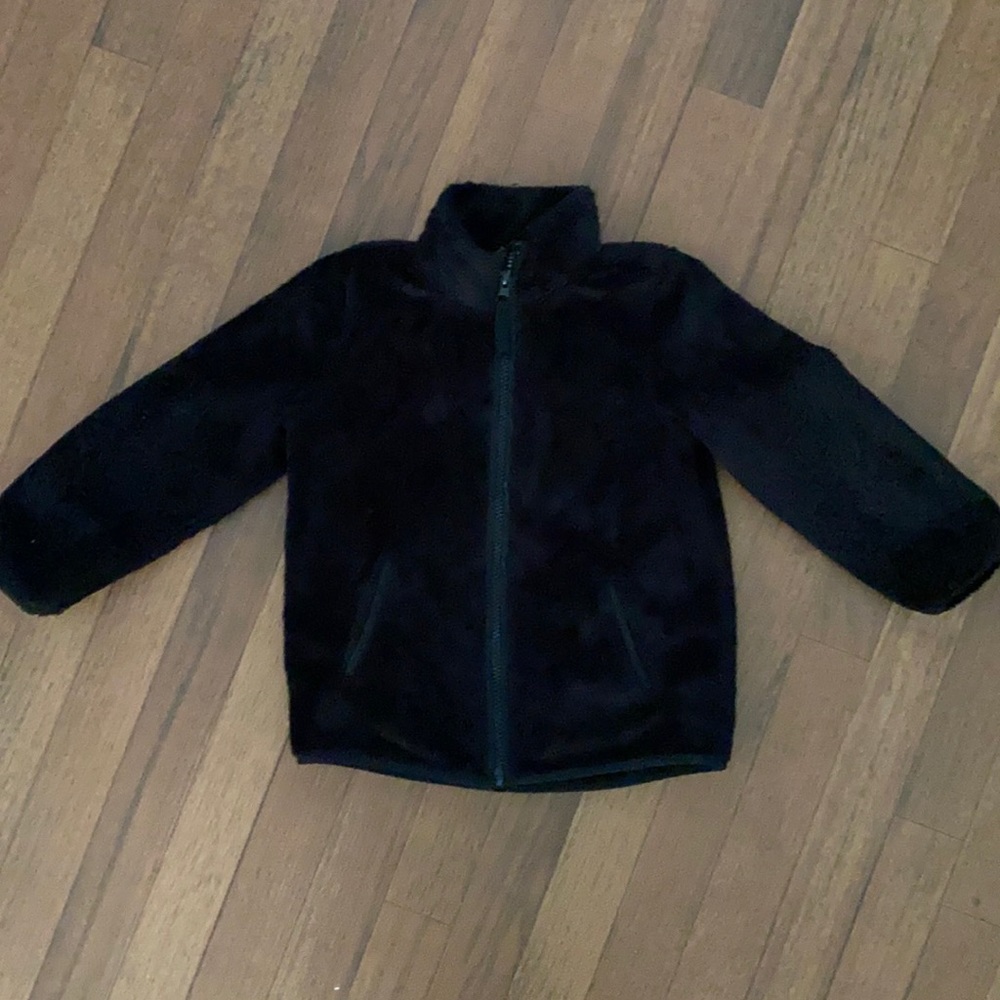 Black furry zip up